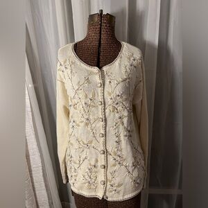 Tiara International Women’s Sweater Cream White With Beautiful Design
